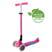 Globber - PRIMO FOLDABLE PLUS  Scooter with Lights - Fushia Pink/ Sky Blue