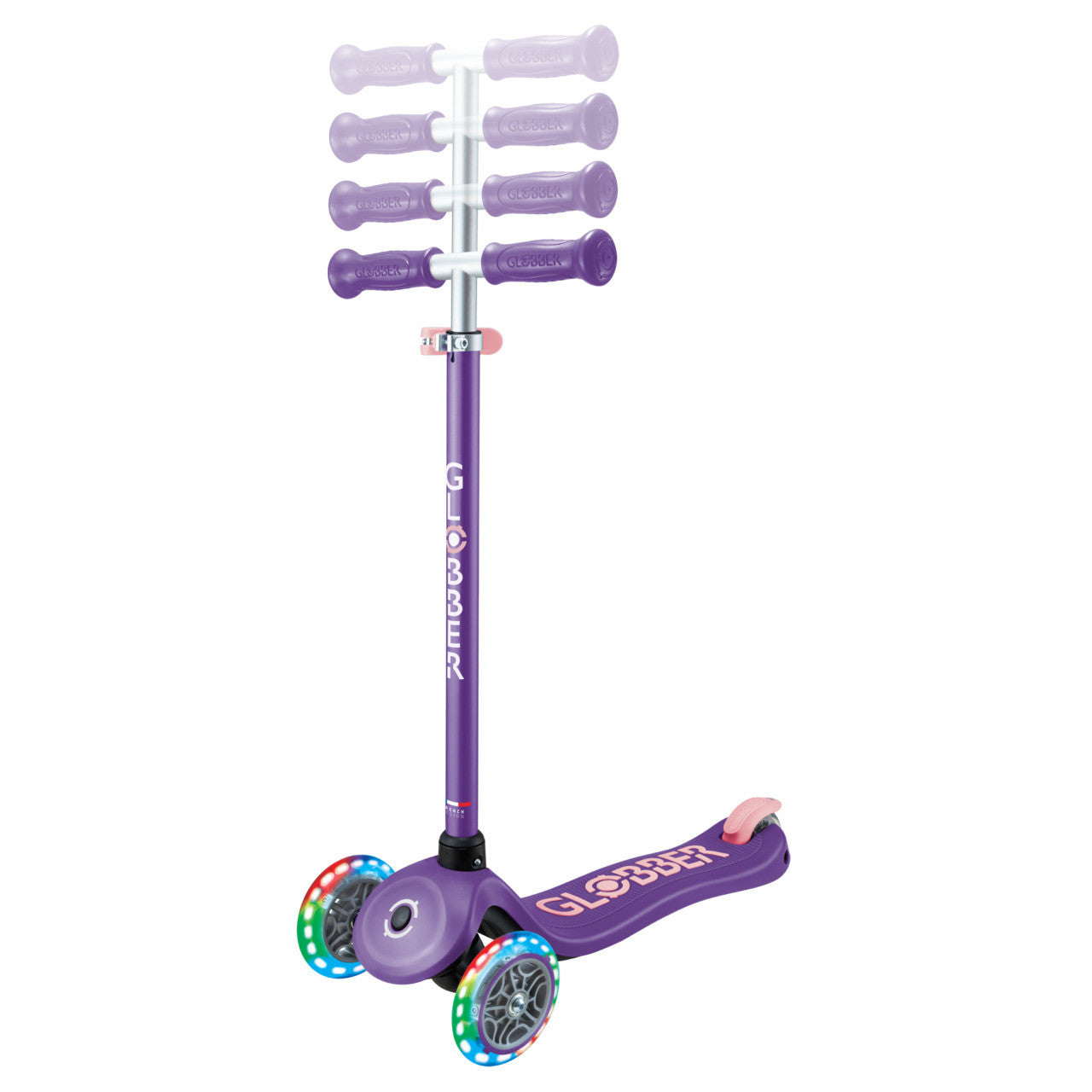 Globber - PRIMO PLUS with LIGHTS Scooter - Purple/ Pastel Pink