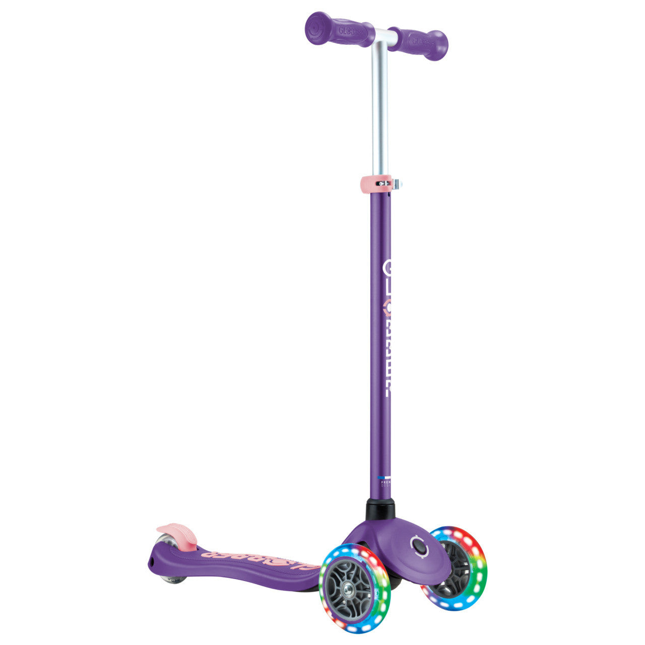 Globber - PRIMO PLUS with LIGHTS Scooter - Purple/ Pastel Pink