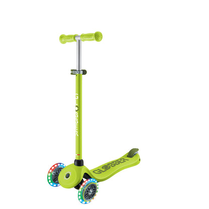 Globber - GO UP SPORTY Lights Scooter - Lime Green/Khaki