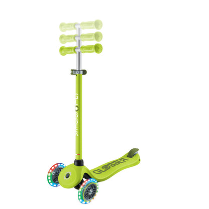 Globber - GO UP SPORTY Lights Scooter - Lime Green/Khaki