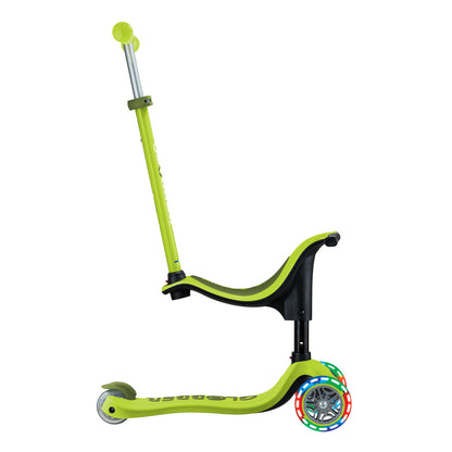 Globber - GO UP SPORTY Lights Scooter - Lime Green/Khaki