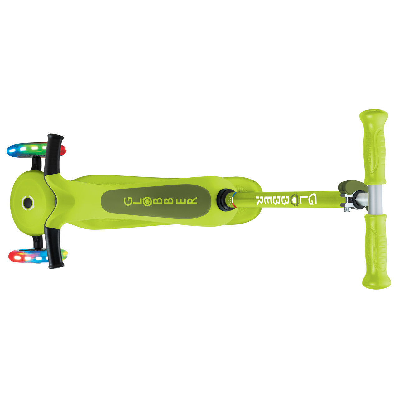 Globber - GO UP SPORTY Lights Scooter - Lime Green/Khaki