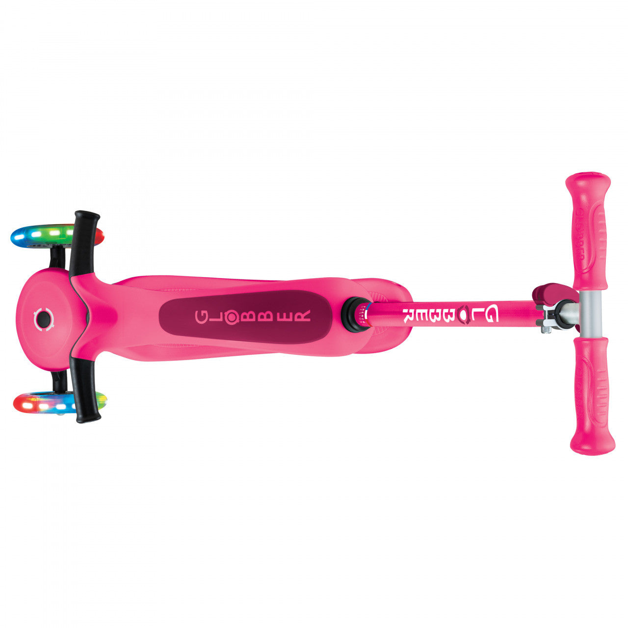 Globber - GO UP SPORTY Lights Scooter - Fuchsia Pink/ Dark Pink