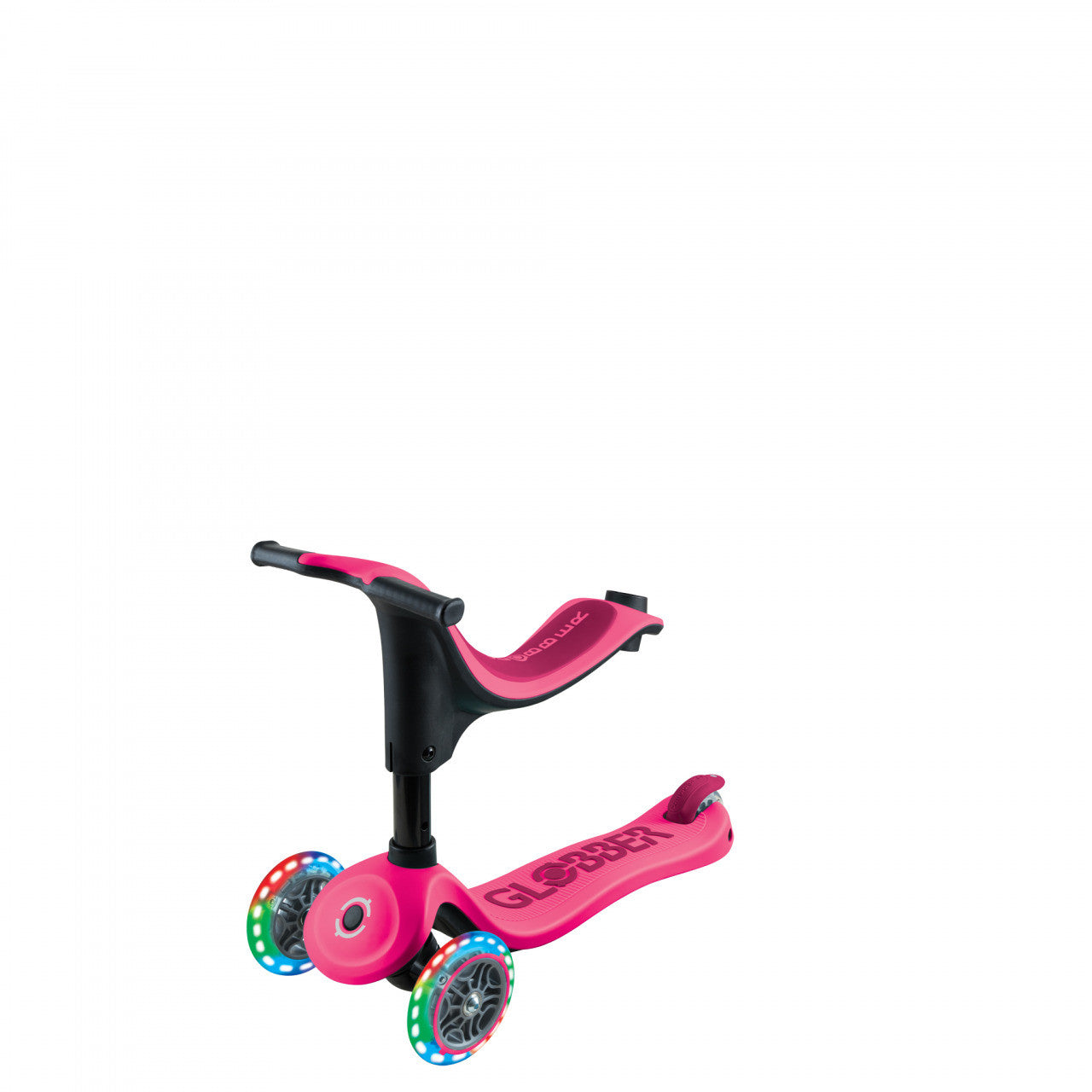 Globber - GO UP SPORTY Lights Scooter - Fuchsia Pink/ Dark Pink