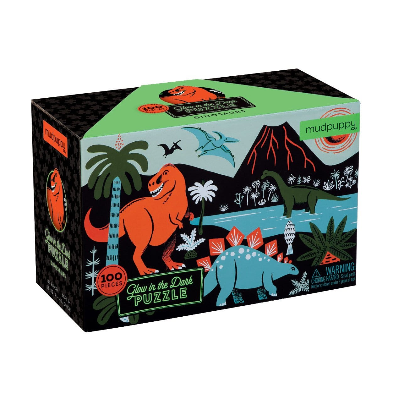 Mudpuppy 100pc - Glow Puzzle: Dinosaur