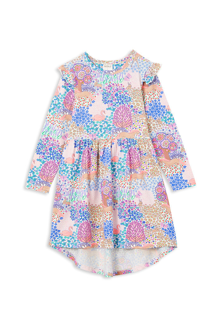 Milky - Patchwork Hi Lo Dress (sizes 2-7)