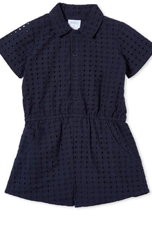 Navy Broderie Playsuit