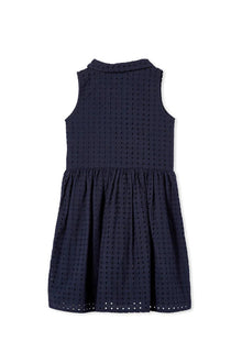 Navy Broderie Dress