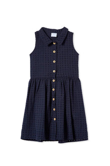 Navy Broderie Dress