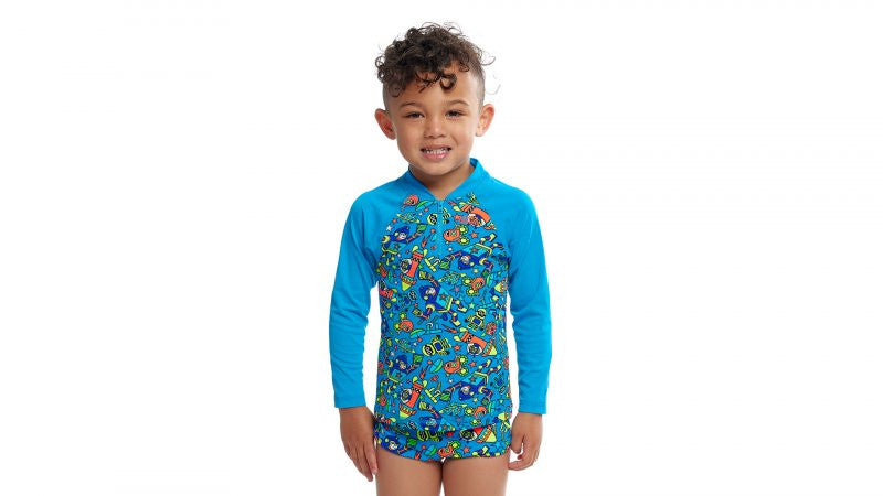 Funky Trunks - Toddler Boy's Zippy Rash Vest - Beep Beep