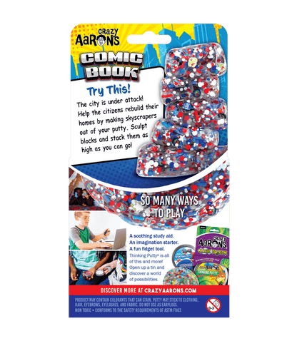 Crazy Aaron's  Thinking Putty- Trendsetters - Comic Book - 4" Tin