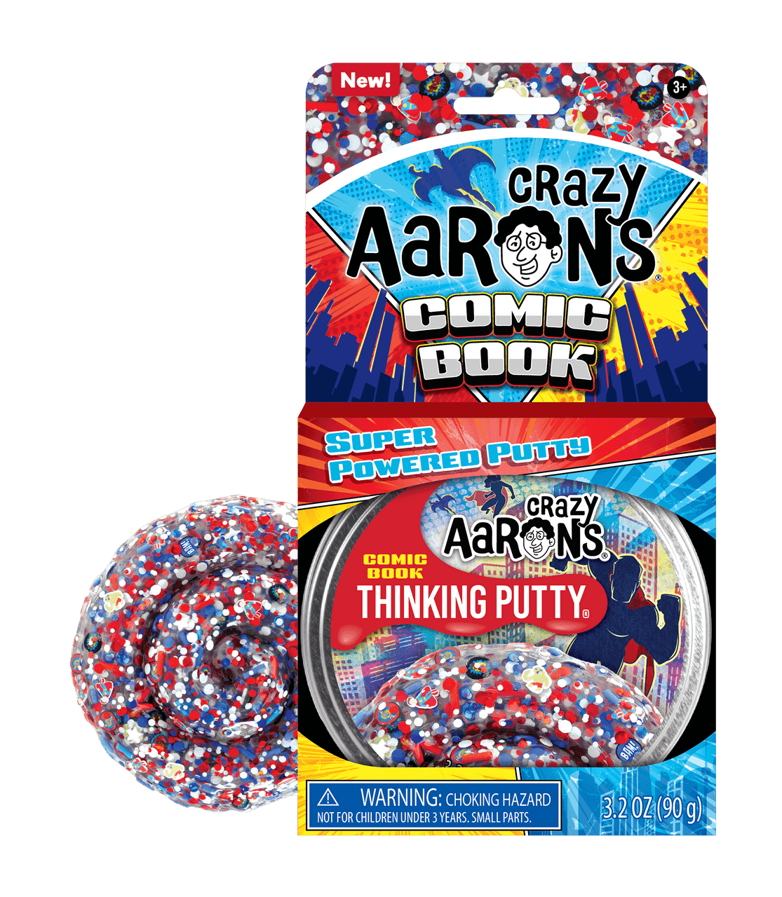 Crazy Aaron's  Thinking Putty- Trendsetters - Comic Book - 4" Tin