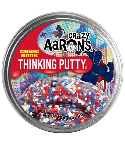 Crazy Aaron's  Thinking Putty- Trendsetters - Comic Book - 4" Tin