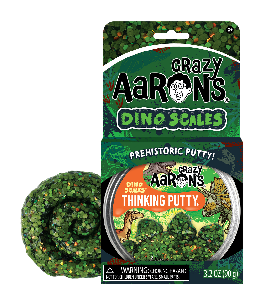 Crazy Aaron's Thinking Putty - Dino Scales 4" Tin
