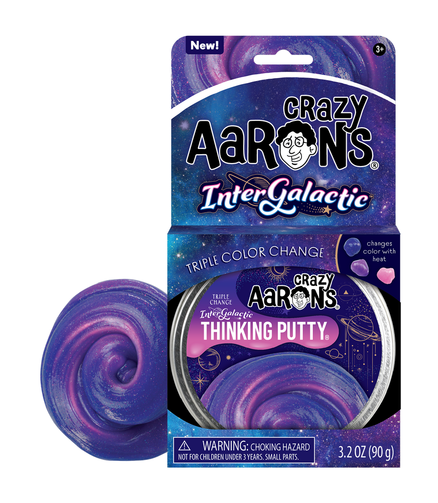Crazy Aaron's Triple Colour Change Thinking Putty - Intergalactic 4" Tin