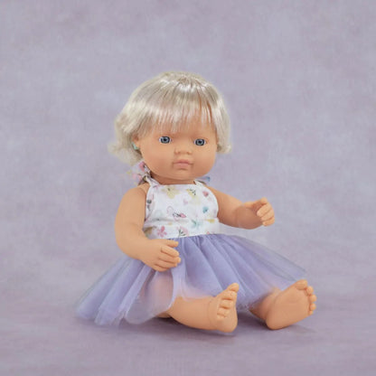 Miniland Doll 38cm - My Friends & Me - Blonde Caucasian Girl Baby Doll with Cochlear Implant