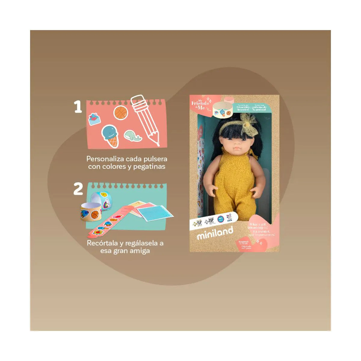 Miniland Doll 38cm - My Friends & Me - Asian Girl Baby Doll