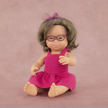 Miniland Doll 38cm - My Friends & Me - Caucasian Girl Baby Doll with Down Syndrome and Glasses
