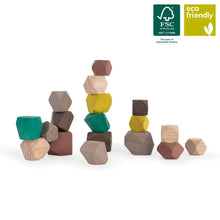Miniland Aptitude - ECO Wooden Towering Wood Stones Set, 18 pcs