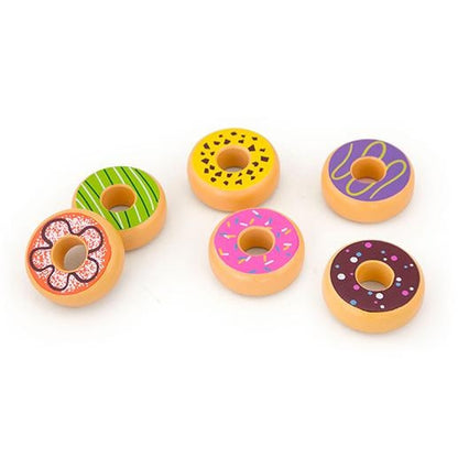 Viga Toys Play Food - Wooden Donuts Play Set 6pc
