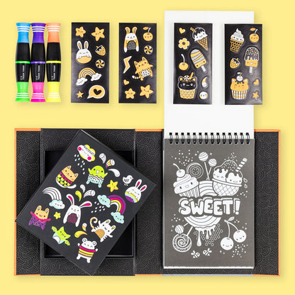 Tiger Tribe Neon Colouring Set - Glow Friends