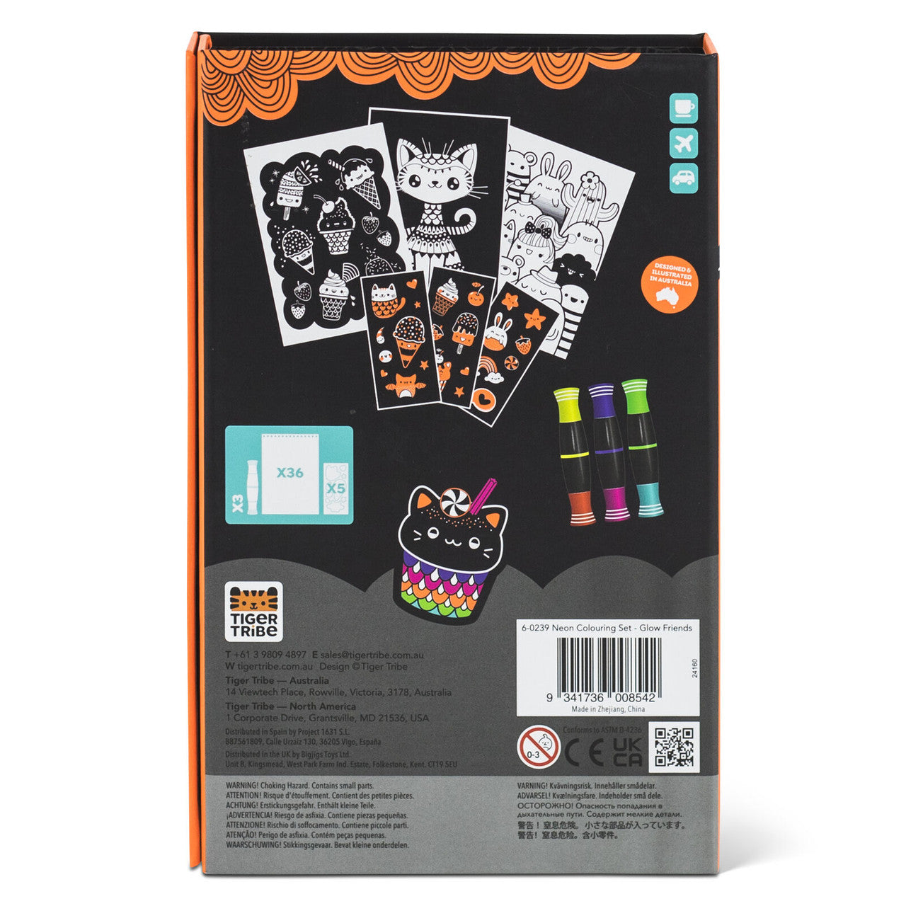 Tiger Tribe Neon Colouring Set - Glow Friends