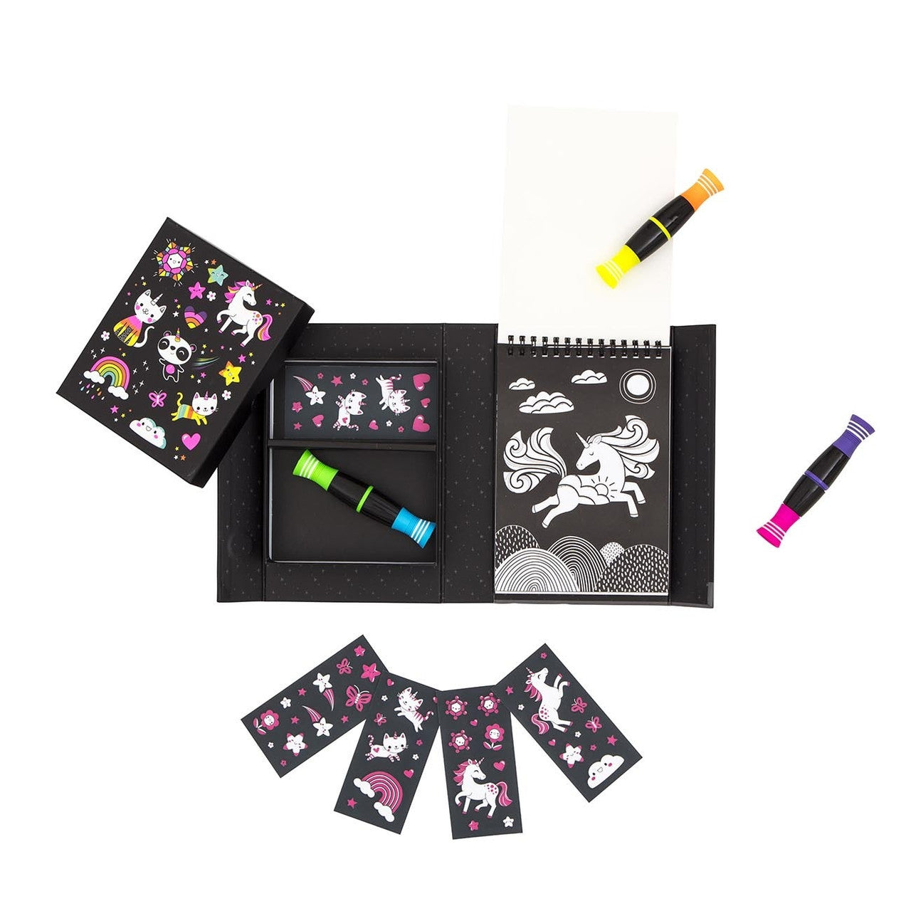 Tiger Tribe Neon Colouring Set - Unicorns and Friends