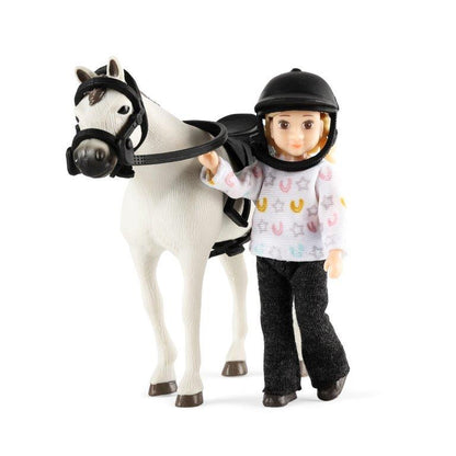 Lundby - Girl and Horse with Riding Tackle