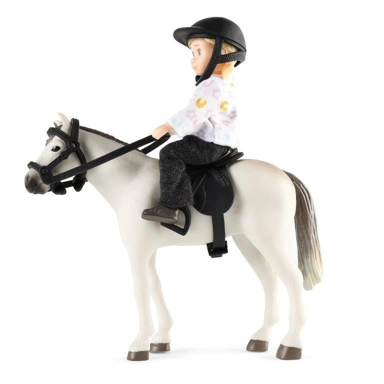 Lundby Doll's House - Girl and Horse with Riding Tackle