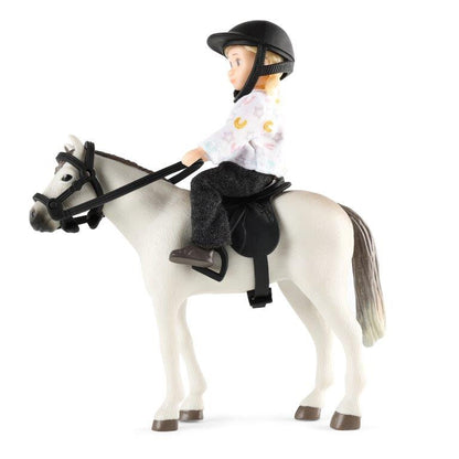 Lundby Doll's House - Girl and Horse with Riding Tackle
