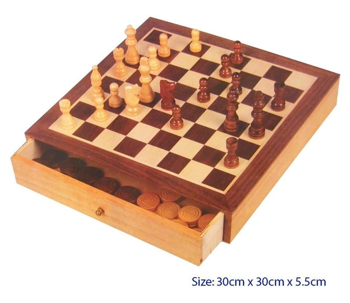 Fun Factory - Deluxe Chess & Checkers Set with Drawers