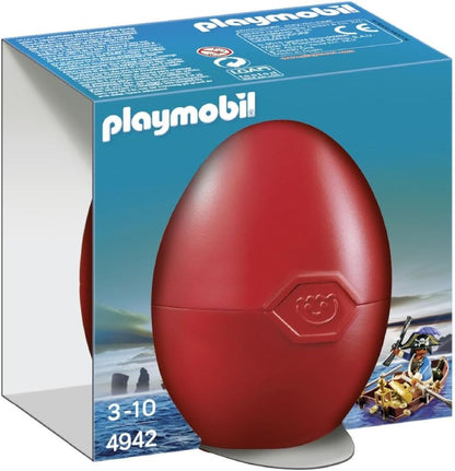 Playmobil Pirates - Pirate with Rowboat in Egg Case 4942