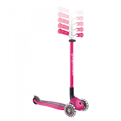 Globber MASTER Scooter with Lights - Fuschia Pink