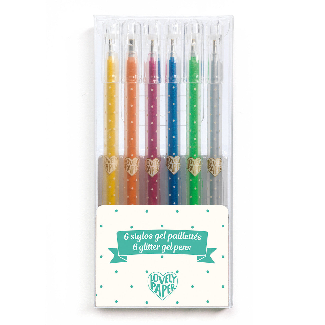 Djeco - 6 Glitter Gel Pens
