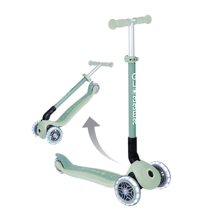Globber - ECOLOGIC  PRIMO FOLDABLE Scooter With Lights- Pistachio