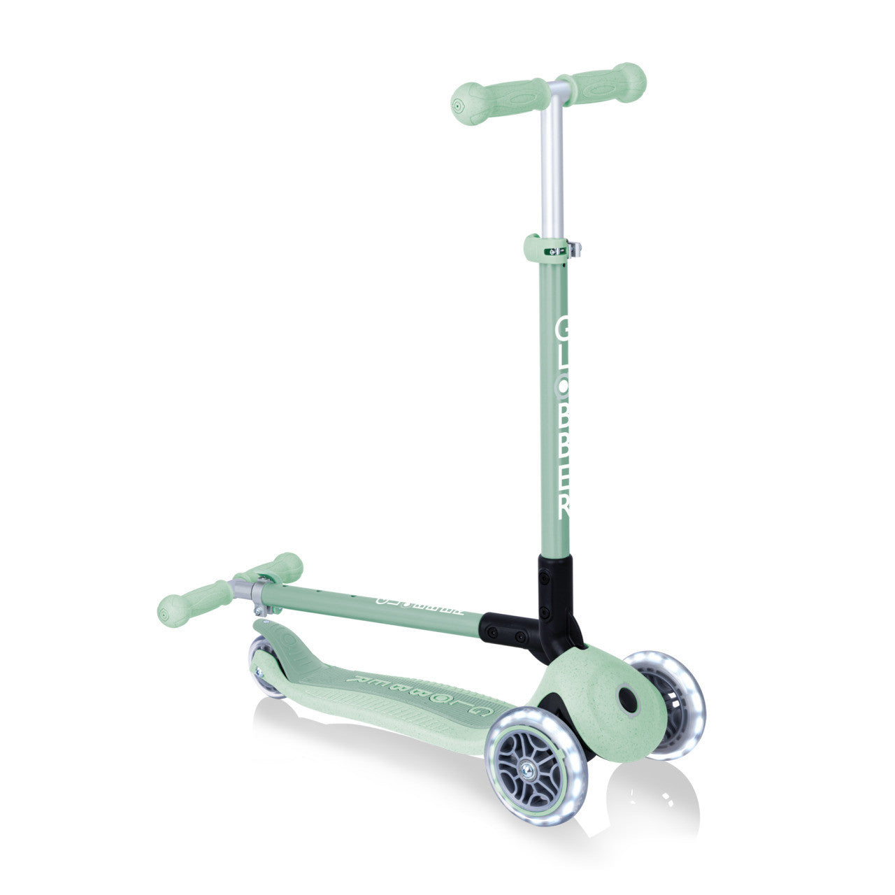 Globber - ECOLOGIC  PRIMO FOLDABLE Scooter With Lights - Pistachio