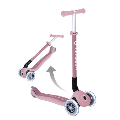 Globber - ECOLOGIC  PRIMO FOLDABLE Scooter With Lights - Berry
