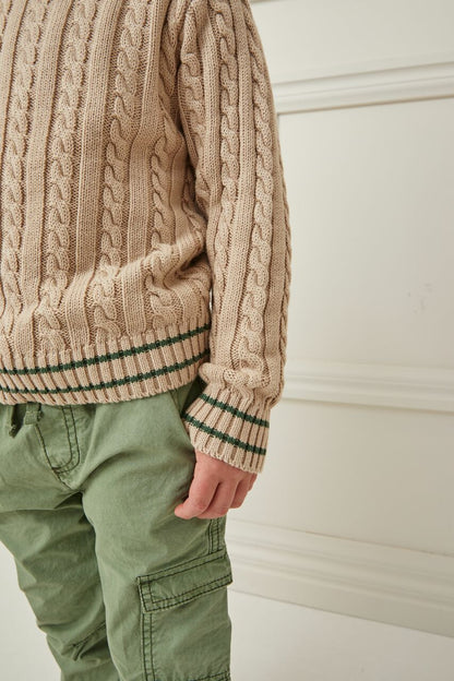 Milky - True Natural Cable Knit Jumper (sizes 2-7)
