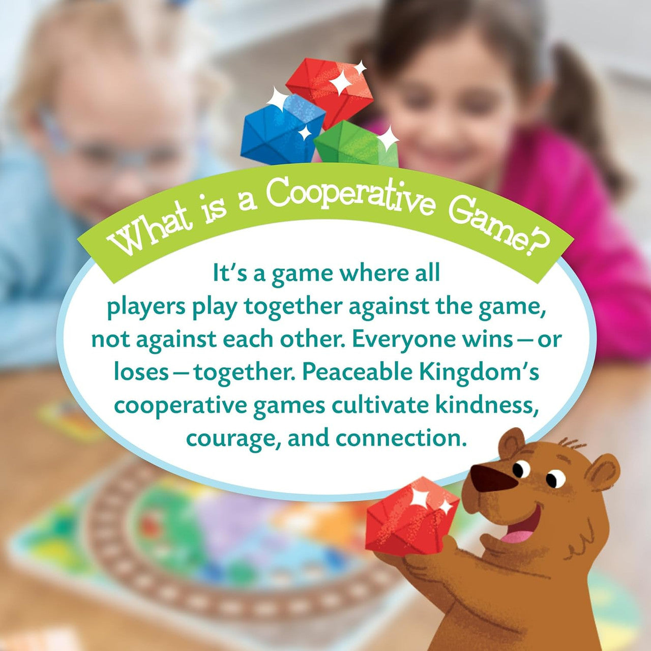 Peaceable Kingdom - 'Round the Mountain - The Colour Matchin' Gem Collectin' Train  Cooperative Board Game for Kids