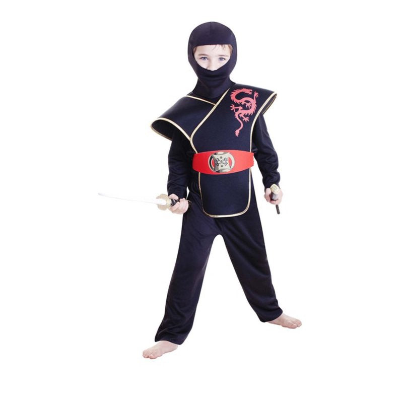 Anagram Deluxe Ninja Boy Costume featuring a stealth-inspired ninja outfit for kids
