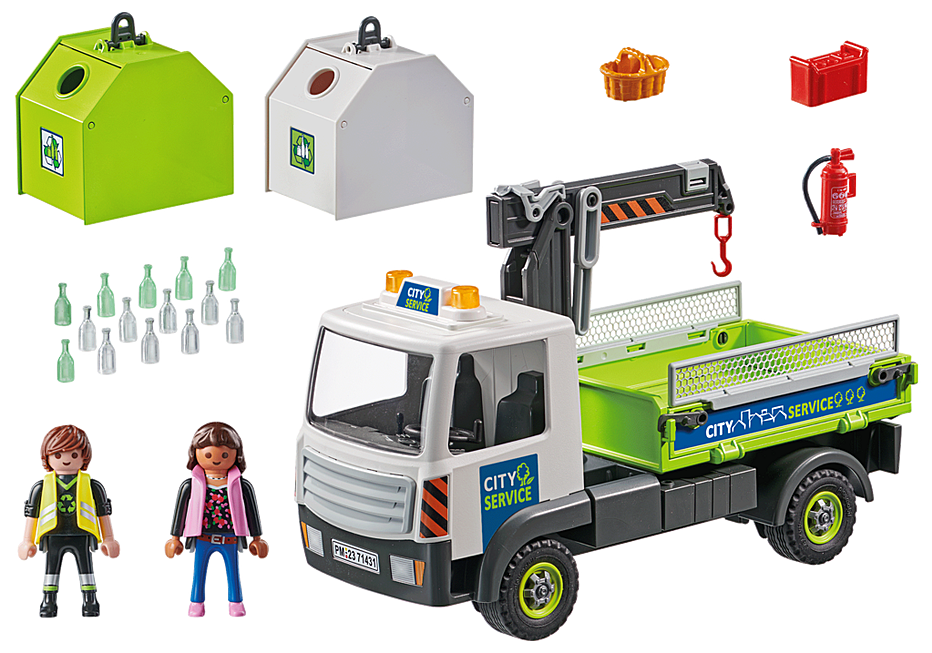 Playmobil - Action Heroes - Glass Recycling Truck with Container 71431