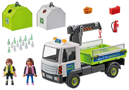 Playmobil - Action Heroes - Glass Recycling Truck with Container 71431