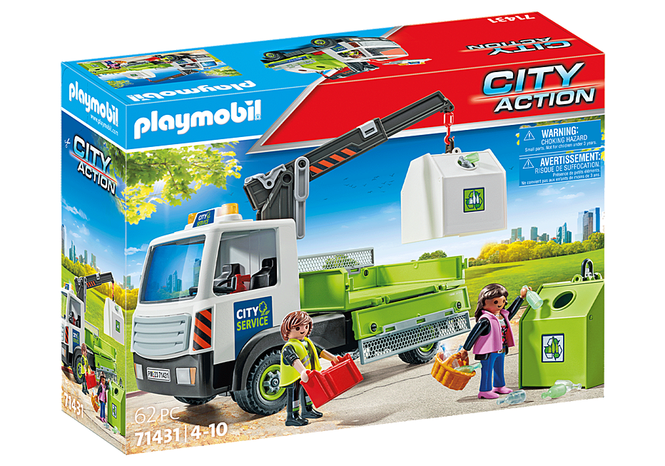 Playmobil - Action Heroes - Glass Recycling Truck with Container 71431