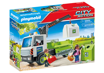 Playmobil - Action Heroes - Glass Recycling Truck with Container 71431