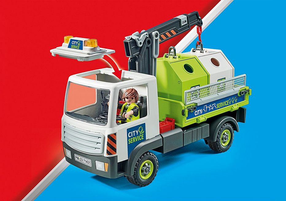 Playmobil - Action Heroes - Glass Recycling Truck with Container 71431