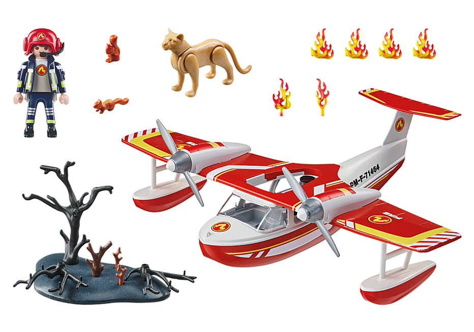 Playmobil - Action Heroes - Firefighting Plane with Extinguishing Function 71463