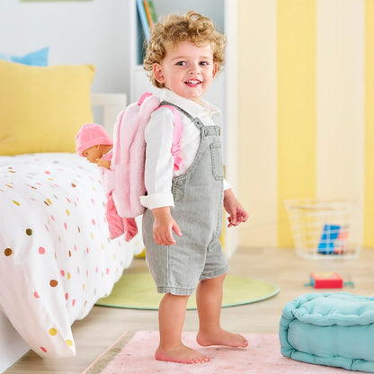 Corolle - Pink Plush Backpack and Doll Carrier for Mon Premier 30cm Baby Doll
