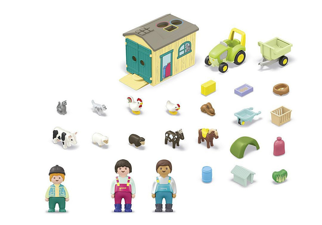 Playmobil Junior - Farm Adventure with Tractor, Trailer, and Animal Friends 71656