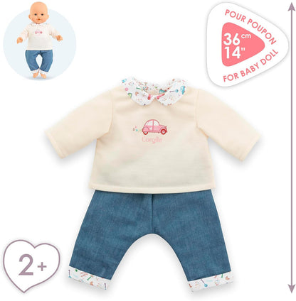 Corolle - Weekend in Paris T-Shirt and Jeans Set for Corolle 36cm Mon Grand Baby Dolls